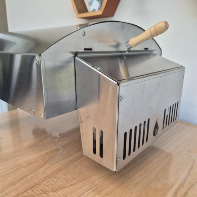 Leñero removible en acero inoxidable